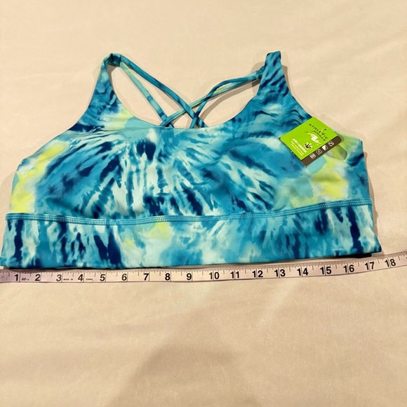 Athletic Works Sports Bra DRI-MORE TECH Blue and White Tie-Dye Women Sz XL, D34 - Picture 4 of 13